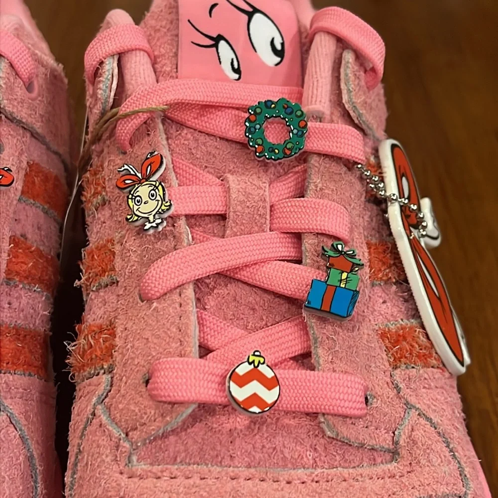 Adidas Forum Low CL The Grinch Shoes Sneakers new pink ID8895 Women’s Size 8 - Picture 8 of 16